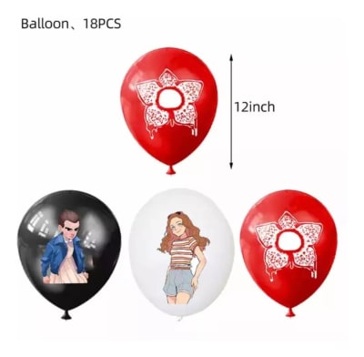 Pack 18 Globos Látex Stranger Things1