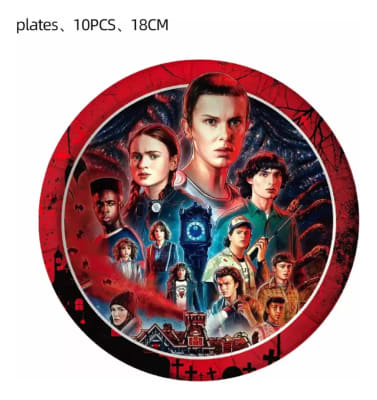 Pack 10 Platos Cumpleaños Stranger Things Temporada 4
