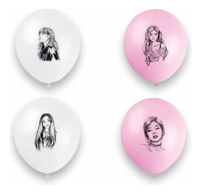 Pack 12 Globos Látex Diseño Blackpink Lisa Jisoo Jennie Rose1