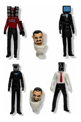 Pack 6 Figuras De Acción Skibidi Toilet 6 Y 11 Cm Pvc Juego