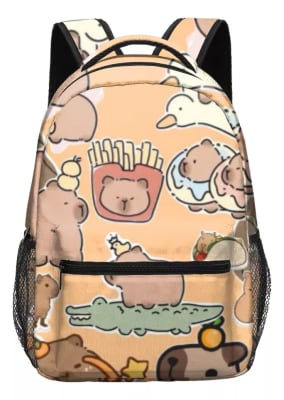 Mochila Diseño Capibara Cocodrilo Calidad 18lt Niños