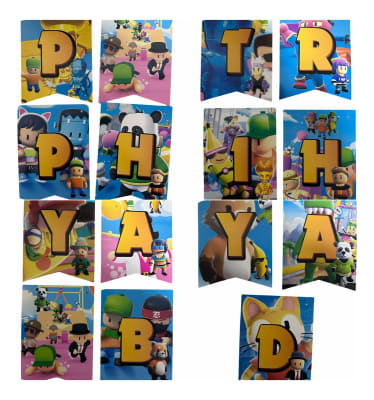 Banderín Colgante Banner Cumpleaños Stumble Guys