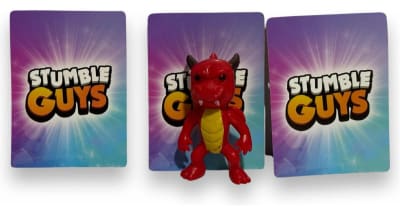 Figura 7cm Inferno Dragon Stumble Guys + 3 Tarjetas Al Azar1