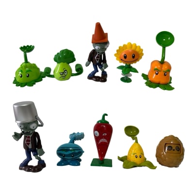 Set 10 Figuras Juguetes Plantas Vs Zombie Accesorios Diseño1