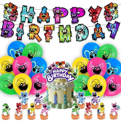 Kit Cumpleaños Smiling Critters Catnap Adornos Poppy Time