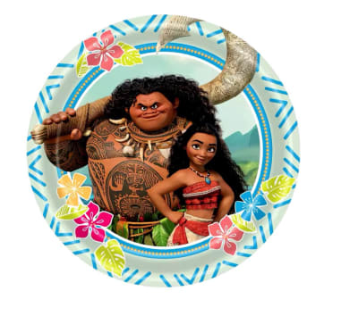 Pack 10 Platos Moana Desechables Cumpleaños Decoración