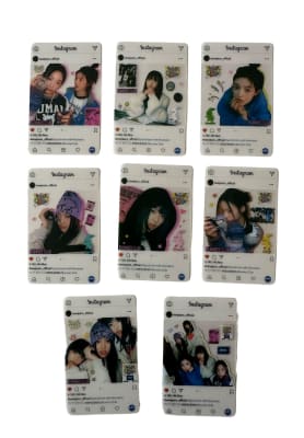 Set 8 Tarjetas Transparentes Diseño Instagram New Jeans Kpop