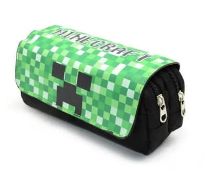 Estuche Escolar Lápices Minecraft Creeper 3 Compartimientos