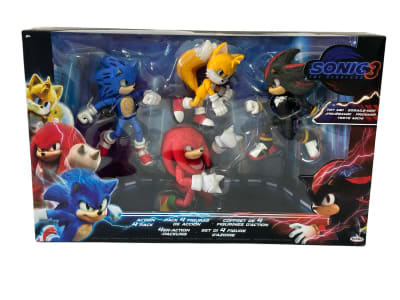 Pack 4 Figuras Acción Sonic 3 Original Shadow Sonic Efectos