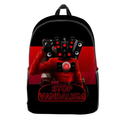 Mochila Escolar Diseño Titán Speaker Man Skibdi Toilet1