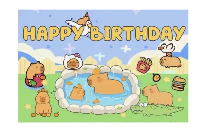 Tela Fondo Decoración Diseño Capibara Niños1