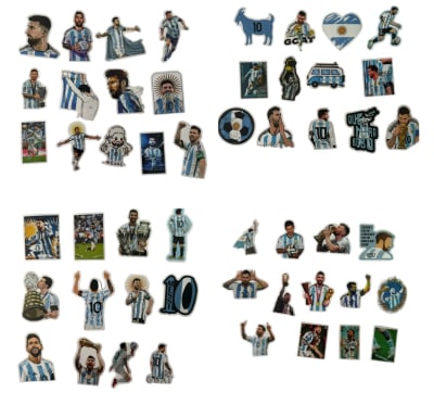 Pack De 50 Stickers Jugador Messi Diseño Calidad