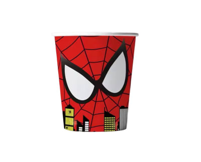 Pack 10 Vasos Decoración Cumpleaños Spider Man Ojos