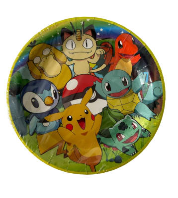 Pack 10 Platos Pokemon Desechables Cumpleaños Personajes1