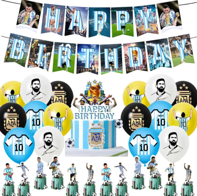 kit cumpleaños decoración Messi seleccion argentina AFA