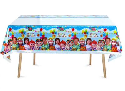 Mantel cumpleaños cocomelon 108x180 cm plastico decoración