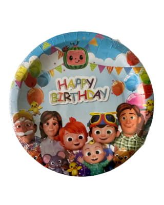 pack 10 platos cumpleaños cocomelon 18cm serie infantil1