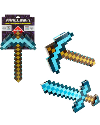 Espada y pico transformador diseño minecraft 2 en 1