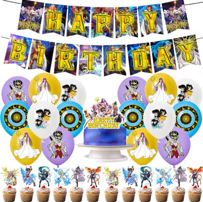 Kit Cumpleaños Globos Decoración Caballeros Del Zodiaco