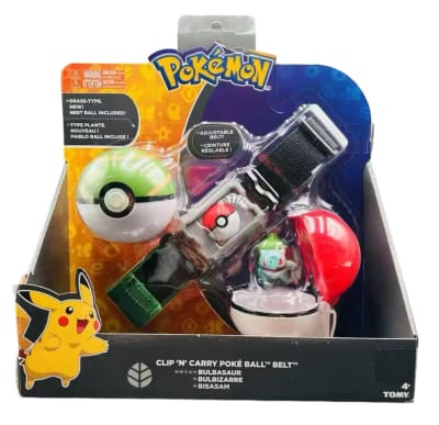 Cinturon Pokemon Balbasaur + Figura + 2 Pokebolas