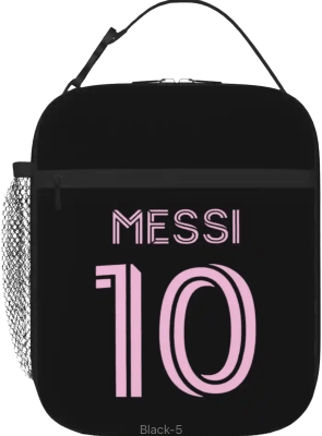 Lonchera Escolar Diseño Messi Inter Miami Negro