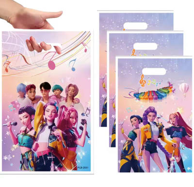 Pack 10 Bolsitas Huntrix Demon Hunter 17x25cm Cotillon Cumpleaños