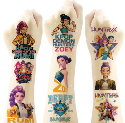 Pack 20 Tatuajes Temporales Infantiles Guerreras Kpop 5cm1