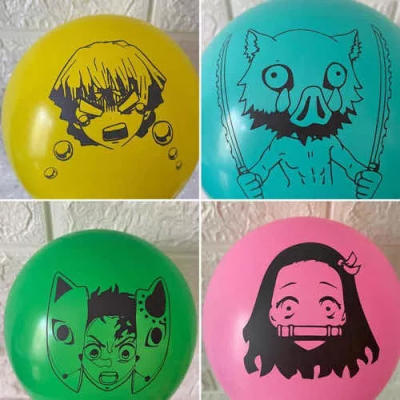 Pack 12 Globos Demon Slayer Cumpleaños Kimetsu No Yaiba B1