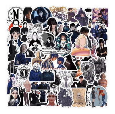 Merlina - Set De 50 Stickers Calcomanias Pegatinas Calidad