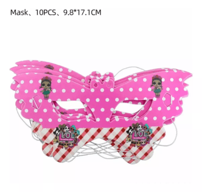 Pack 10 Antifaz Cumpleaños Lol Surprise De Cartón Decoración1