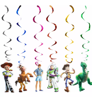 Pack 6 Adornos Colgantes Espirales De Toy Story Cumpleaños1