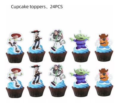 Pack 24 Adornos Cup Cakes Cumpleaños Toy Story