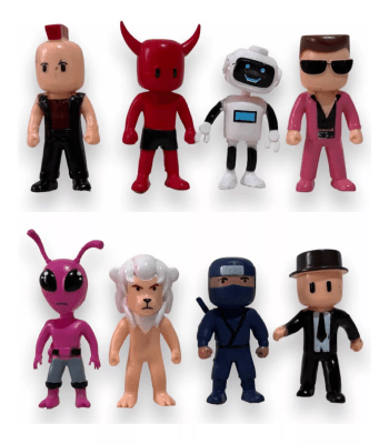 Set 8 Figutas Pvc Stumble Guys Nuevos Skins V2 7 Cm