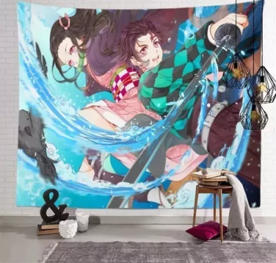 Tela De Fondo Demon Slayer Decoración 150x100 Cm (e)