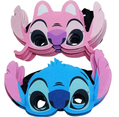 Antifaces Stitch Y Angel Pack 10 Fieltro Con Elástico Calidad1