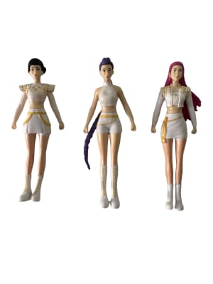 Pack 3 Figuras Huntrix Diseño Golden Demon Hunter Pvc 10cm