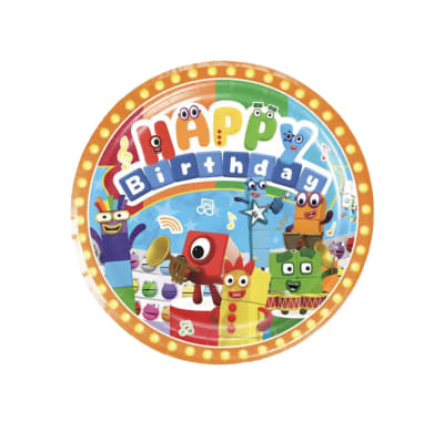Pack 10 Platos Cumpleaños Number Block Fiestas Niños