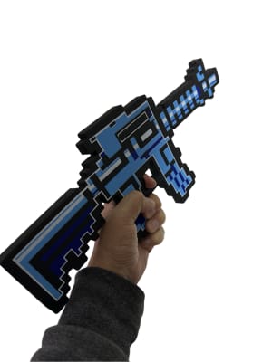 Juguete Metralleta Diseño Diamante Minecraft 40x17cm Material Goma Eva1