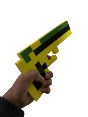 Juguete Pistola Diseño Minecraft 24x13cm Material Goma Eva1