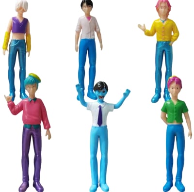 Set 6 Figuras Pvc Saja Boys 11cm Demon Hunters Guerrera Kpop5