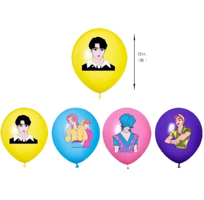 Pack 12 Globos Latex Diseño Saja Boys Demon Hunter Kpop 30cm