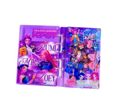 Cuadernillo Demon Hunters Kpop Tapa Acrílica 9.5x14cm Guerreras1
