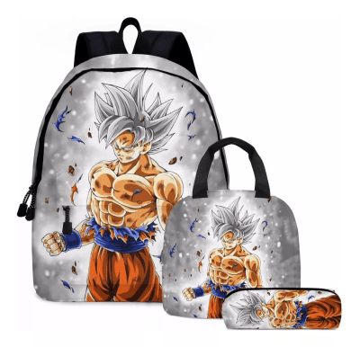 Mochila Escolar Diseño Goku Ultra Instinto Estuche Lonchera