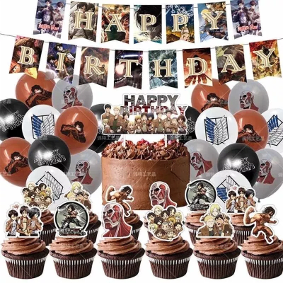 Kit Globos Cumpleaños Attack On Titan Shingeki No Kyojin1