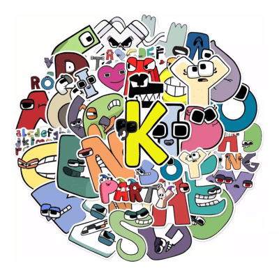 Pack 50 Sticker Pegatinas Alfabeto Lore Diseño