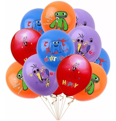 Pack 12 Globos Látex The Garten Of Banban Diseño