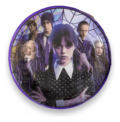 Pack 10 Platos Cumpleaños Merlina Addams1