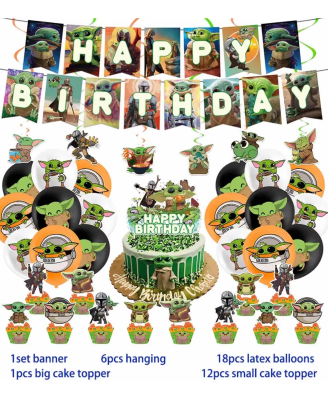 Kit Globos Cumpleaños Baby Yoda The Mandalorian Star Wars1