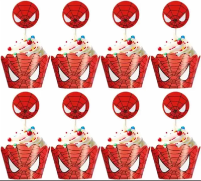 Adornos Cupcakes Spider Man Diseño Topper Wrapper Cumpleaños1