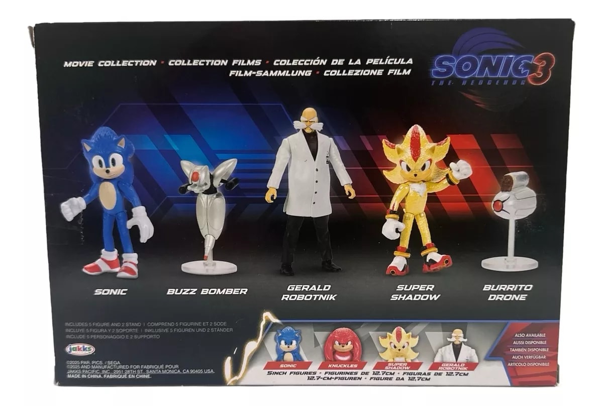 ソニックジェリー　3本セット Set Figuras Sonic 3 Wave 3 Gerald Super Shadow Sonic Movie 3